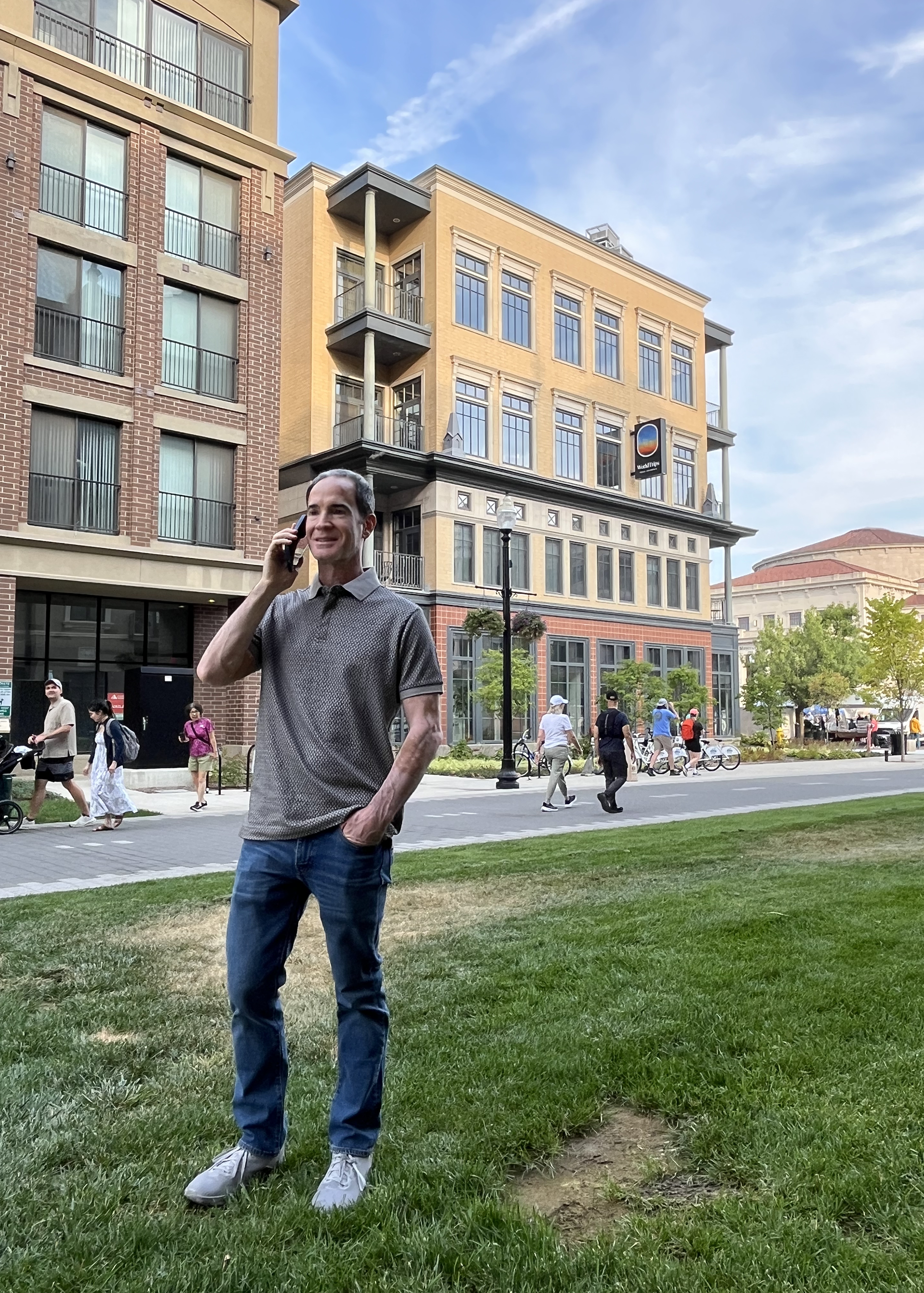 Joe amongst trees and moss in the forest in Göteborg, Sweden.